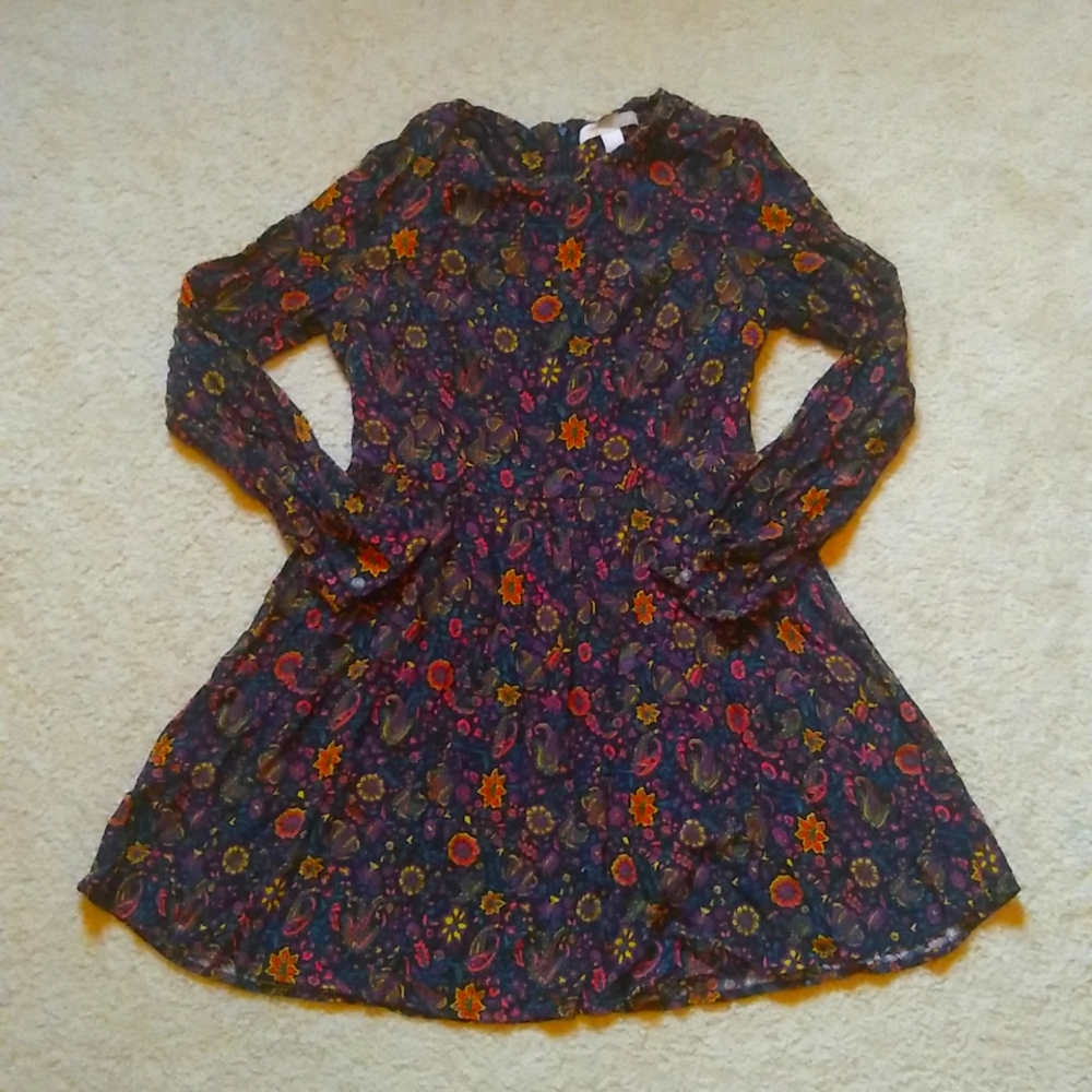 Forever 21 Floral Long Sleeve Dress Women's Size Medium - Picture 2 of 4